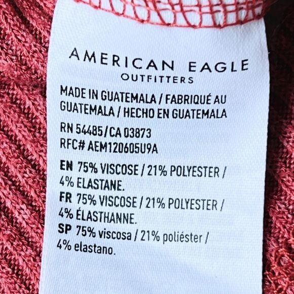 American Eagle Soft & Sexy Plush Crop Oversized Waffle Knit Sweater Small S Boxy - Picture 5 of 10